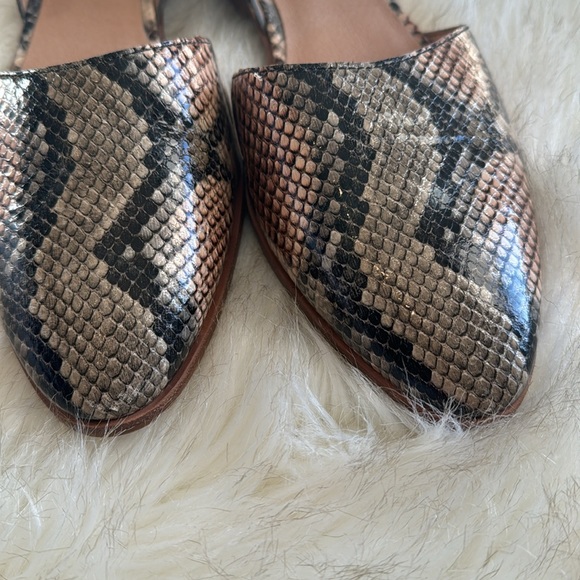 Madewell Marisa d’ Orsay Flat Snakeskin Embossed Leather - Picture 4 of 5